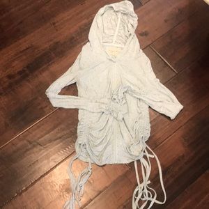 Evy’s Tree‎ hoodie cardigan XS blue marled cardigan